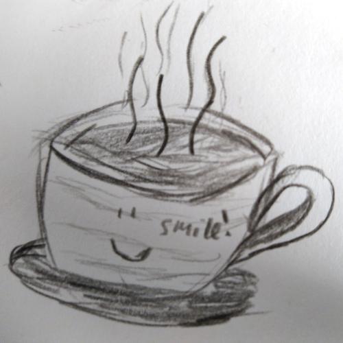 smile on the face of the mug