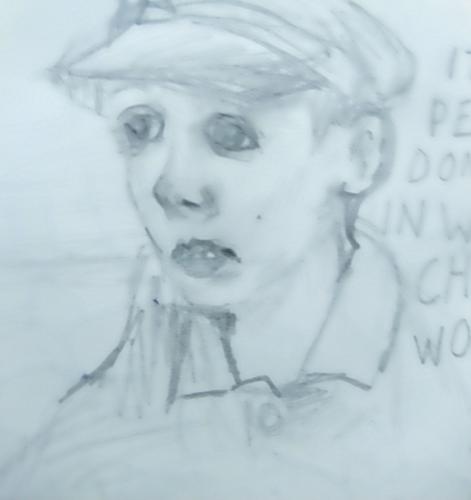 Flamingo Boy (von Cover abgezeichnet). 2023. 