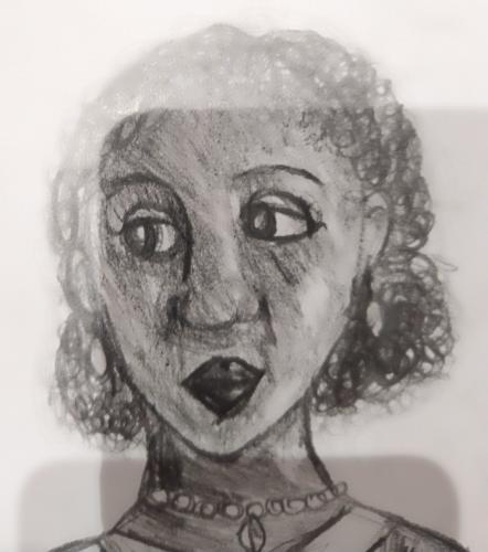 Frau mit lockigem Haaren